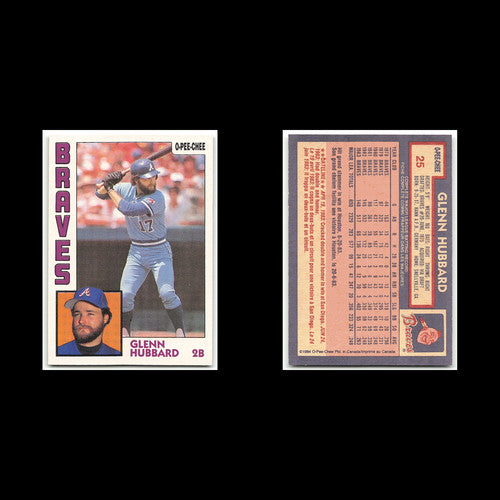 Glenn Hubbard #25 1984 O-Pee-Chee Atlanta Braves Baseball Card MLB NM