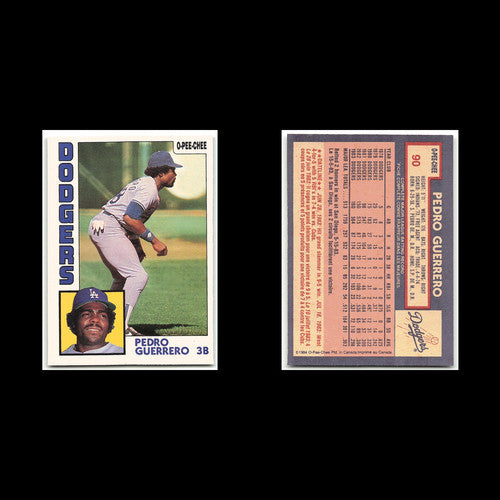 Pedro Guerrero #9 1984 O-Pee-Chee Los Angeles Dodgers Baseball Card MLB NM