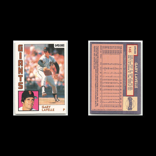 Gary Lavelle #145 1984 O-Pee-Chee San Francisco Giants Baseball Card MLB NM