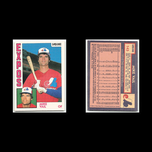 Mike Vail #143 1984 O-Pee-Chee Montreal Expos Baseball Card MLB NM