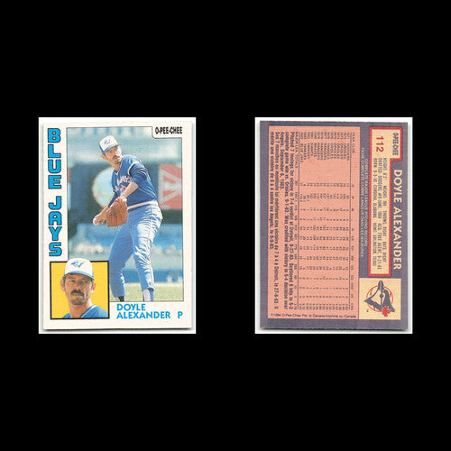 Doyle Alexander #112 1984 O-Pee-Chee Toronto Blue Jays Baseball Card MLB NM