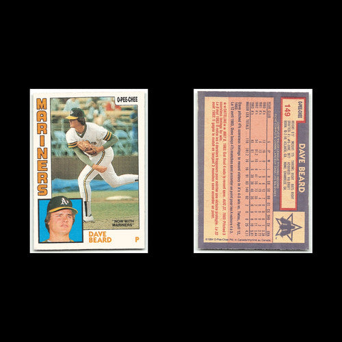 Dave Beard #149 1984 O-Pee-Chee Seattle Mariners Baseball Card MLB NM