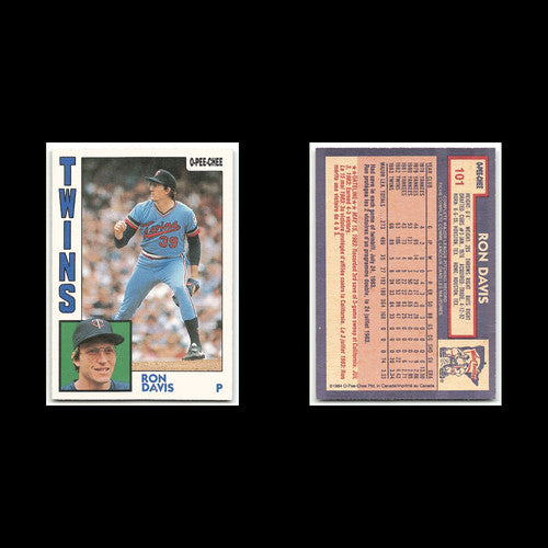 Ron Davis #101 1984 O-Pee-Chee Minnesota Twins Baseball Card MLB NM