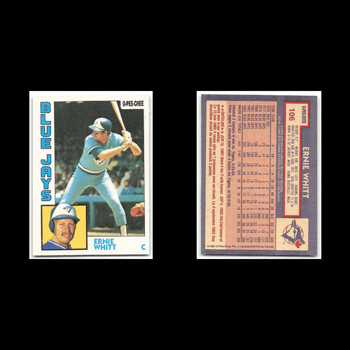 Ernie Whitt #106 1984 O-Pee-Chee Toronto Blue Jays Baseball Card MLB NM