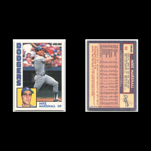 Mike Marshall #52 1984 O-Pee-Chee Los Angeles Dodgers Baseball Card MLB NM