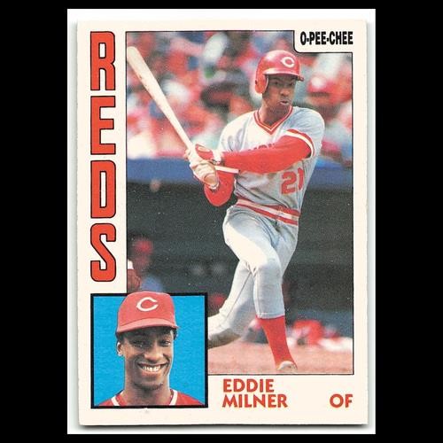 Eddie Milner #34 1984 O-Pee-Chee Cincinnati Reds Baseball Card MLB NM