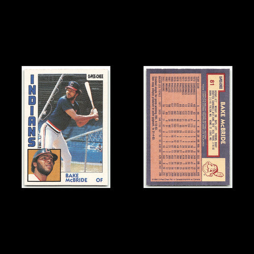 Bake McBride #81 1984 O-Pee-Chee Cleveland Indians Baseball Card MLB NM