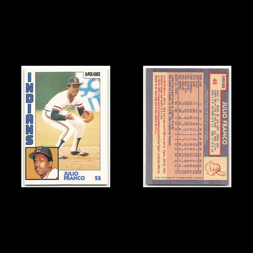 Julio Franco #48 1984 O-Pee-Chee Cleveland Indians Baseball Card MLB NM