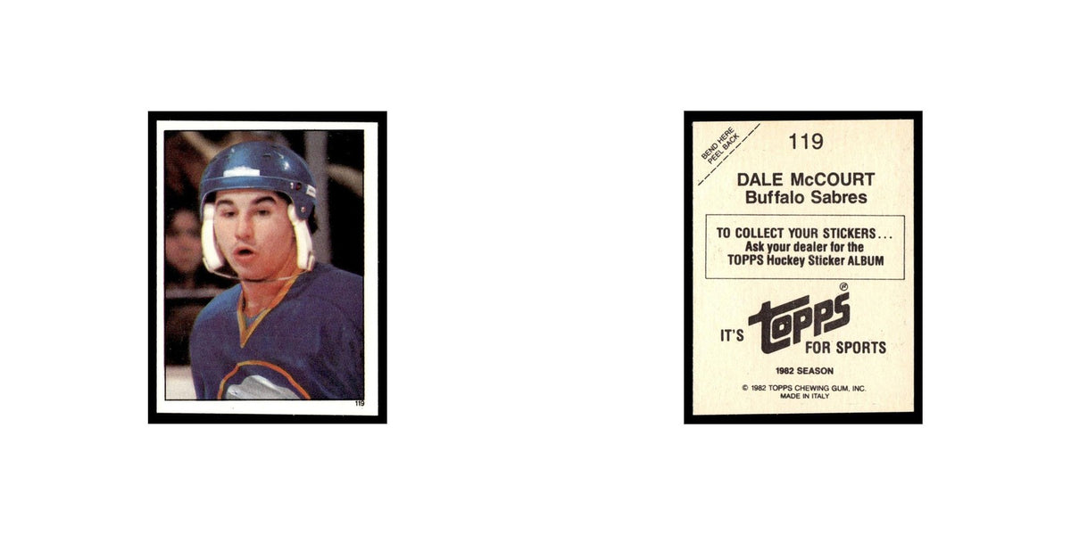 Dale McCourt 1982 Topps Stickers #119 Buffalo Sabres Hockey Card EX
