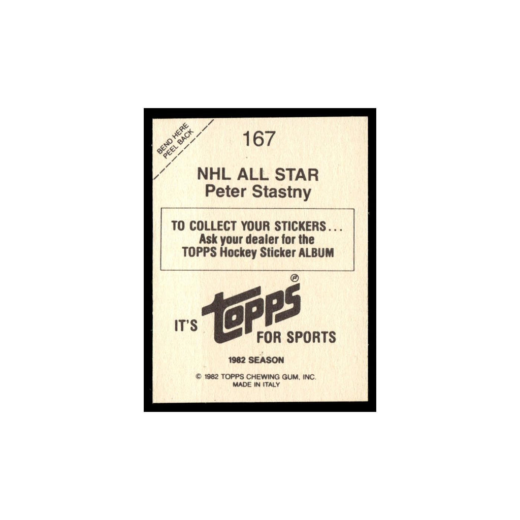 Peter Stastny 1982 Topps Stickers #167 Quebec Nordiques Hockey Card EX