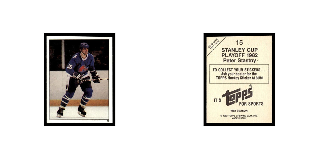 Peter Stastny 1982 Topps Stickers #15 Quebec Nordiques Hockey Card EX