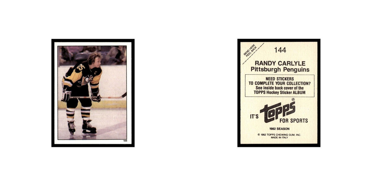 Randy Carlyle 1982 Topps Stickers #144 Pittsburgh Penguins Hockey Card EX