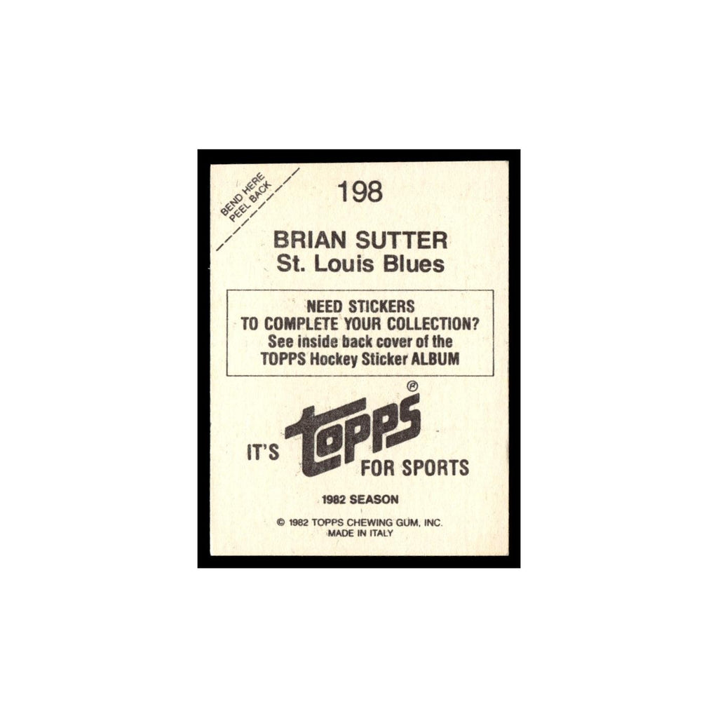 Brian Sutter 1982 Topps Stickers #198 St. Louis Blues Hockey Card EX