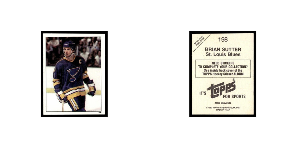 Brian Sutter 1982 Topps Stickers #198 St. Louis Blues Hockey Card EX