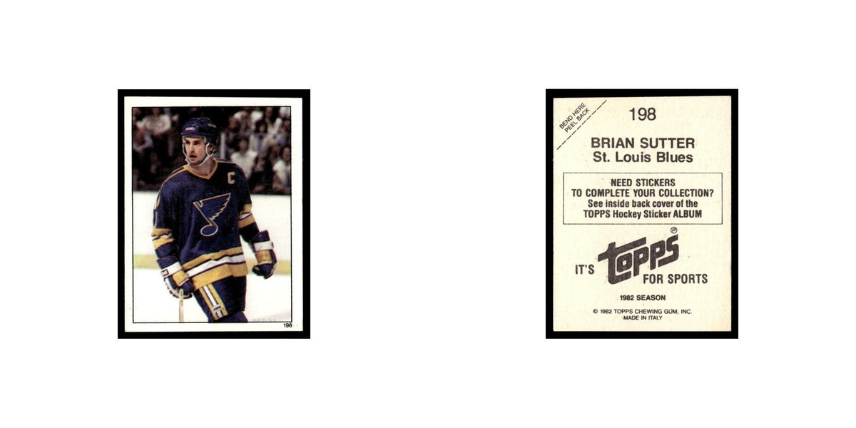 Brian Sutter 1982 Topps Stickers #198 St. Louis Blues Hockey Card EX