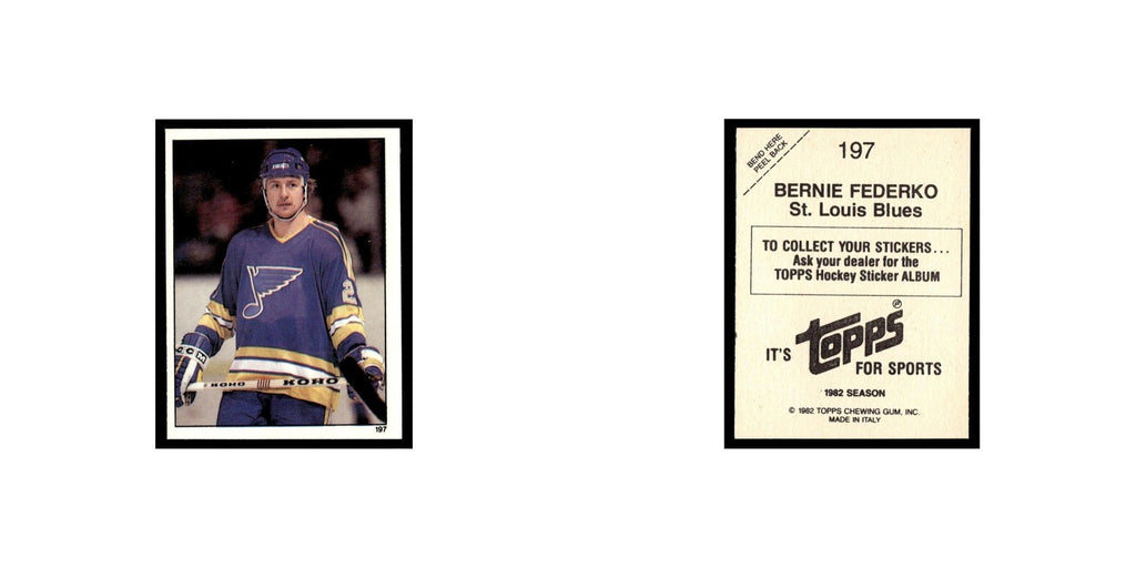 Bernie Federko 1982 Topps Stickers #197 St. Louis Blues Hockey Card EX