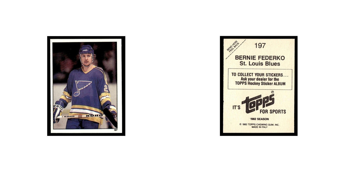 Bernie Federko 1982 Topps Stickers #197 St. Louis Blues Hockey Card EX