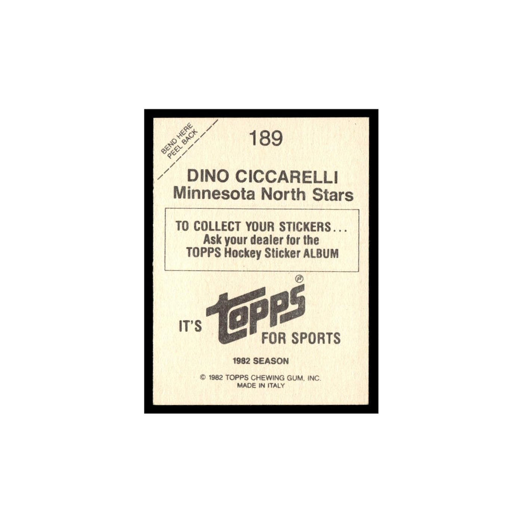 Dino Ciccarelli 1982 Topps Stickers #189 Minnesota North Stars Hockey Card EX
