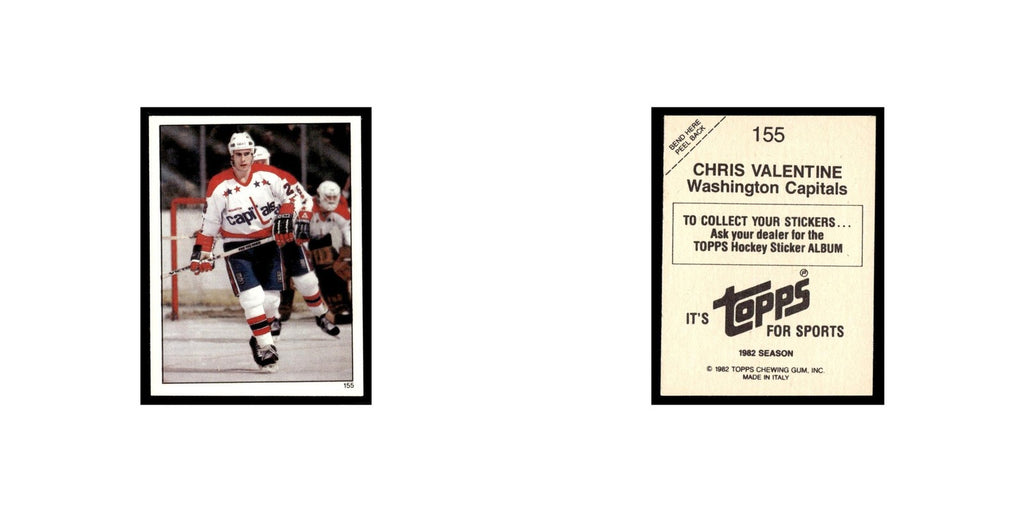 Chris Valentine 1982 Topps Stickers #155 Washington Capitals Hockey Card EX