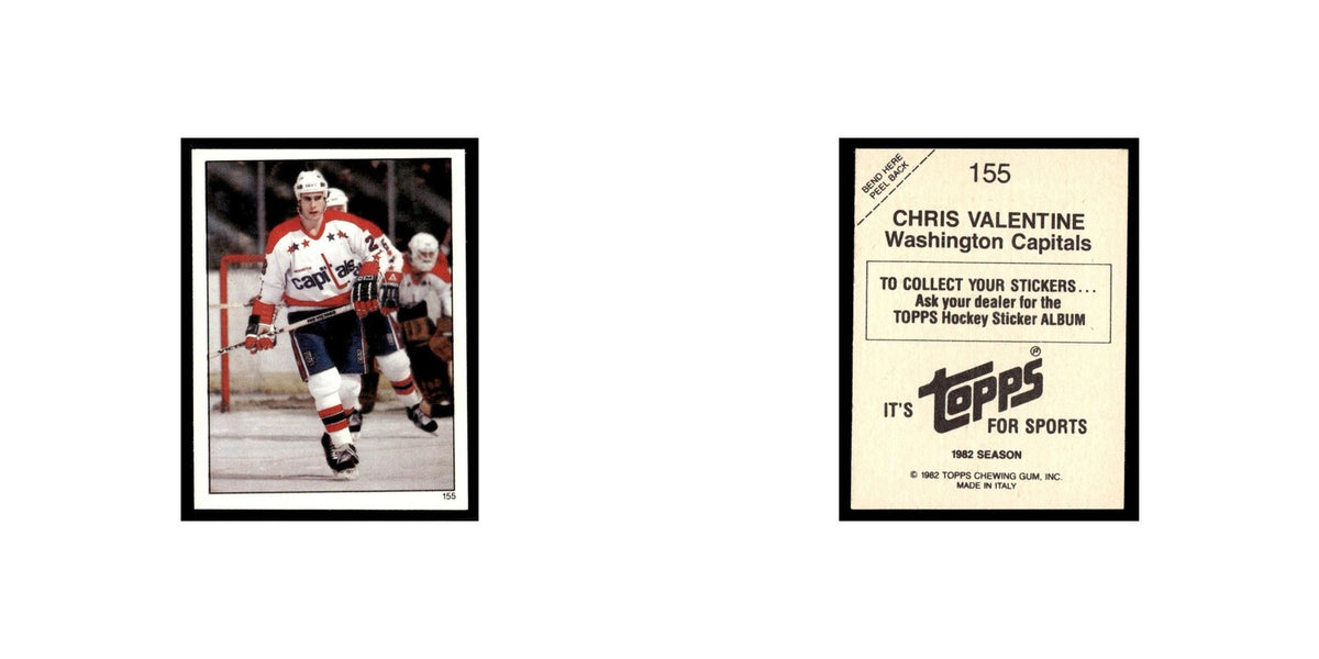 Chris Valentine 1982 Topps Stickers #155 Washington Capitals Hockey Card EX