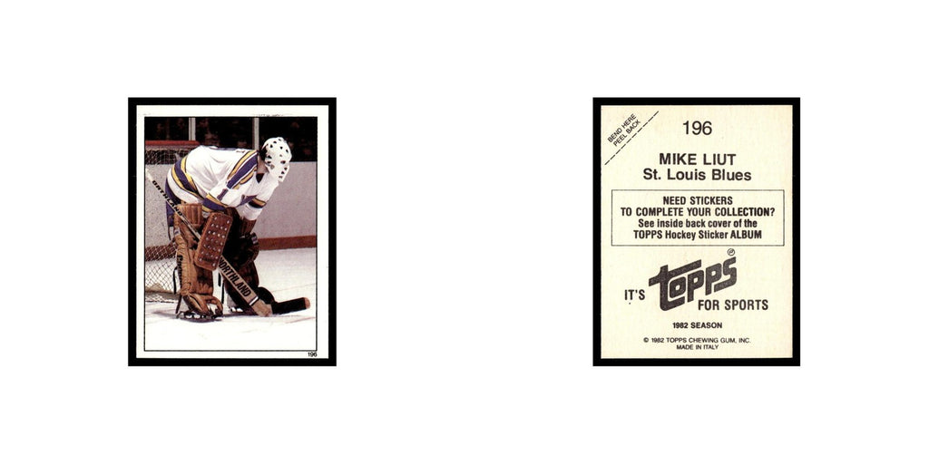 Mike Liut 1982 Topps Stickers #196 St. Louis Blues Hockey Card EX