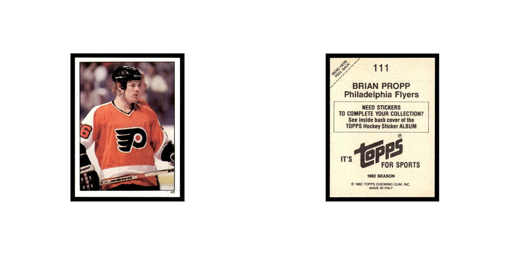 Brian Propp 1982 Topps Stickers #111 Philadelphia Flyers Hockey Card EX