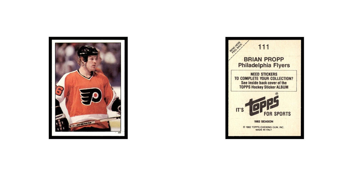 Brian Propp 1982 Topps Stickers #111 Philadelphia Flyers Hockey Card EX