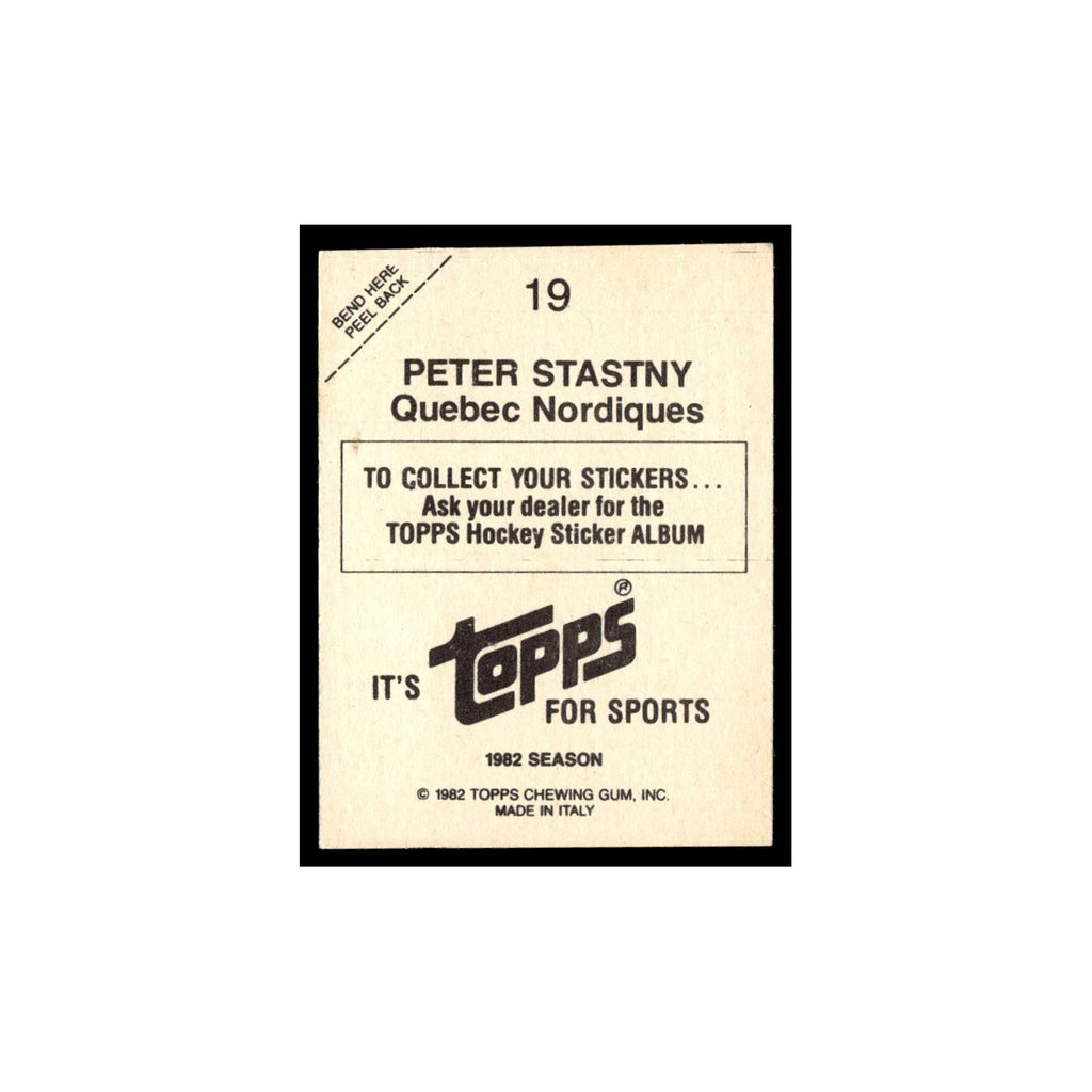 Peter Stastny 1982 Topps Stickers #19 Quebec Nordiques Hockey Card EX