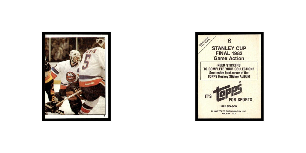 Stanley Cup Final 1982 1982 Topps Stickers #6 New York Islanders Hockey Card EX
