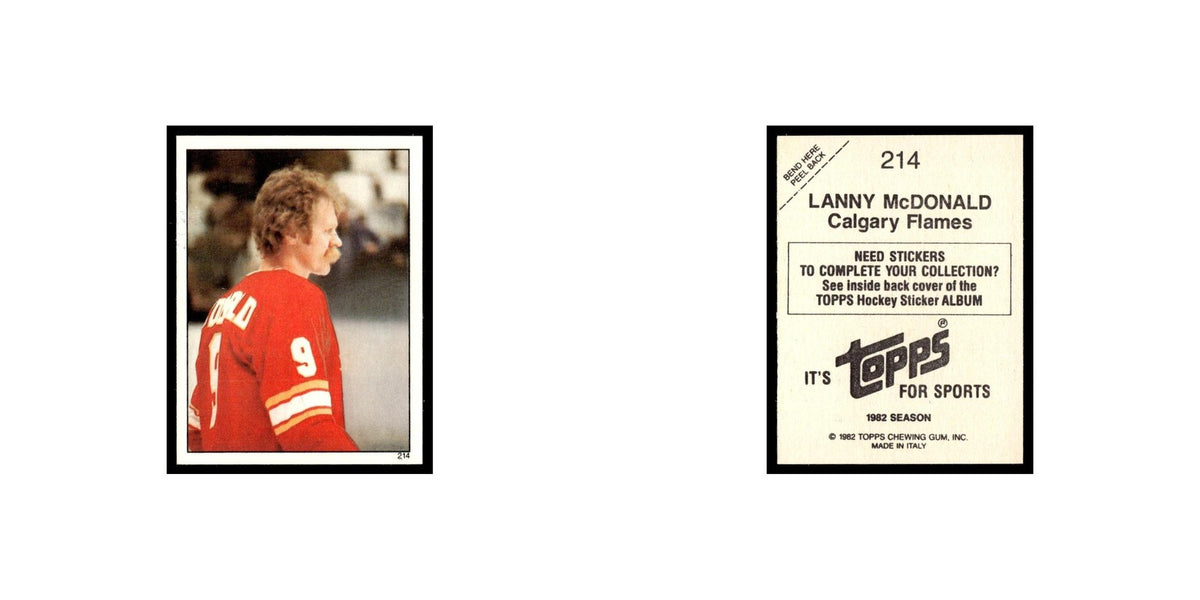 Lanny McDonald 1982 Topps Stickers #214 Calgary Flames Hockey Card EX
