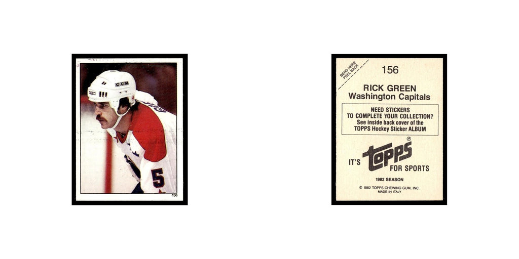 Rick Green 1982 Topps Stickers #156 Washington Capitals Hockey Card EX