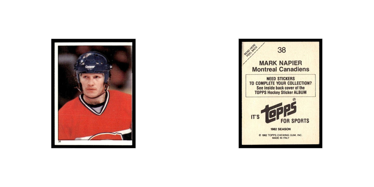 Mark Napier 1982 Topps Stickers #38 Montreal Canadiens Hockey Card EX