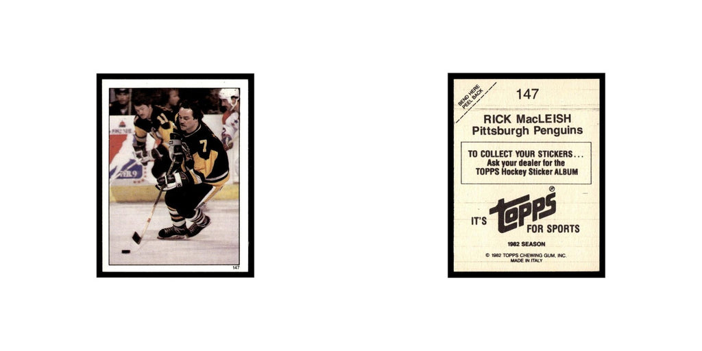 Rick MacLeish 1982 Topps Stickers #147 Pittsburgh Penguins Hockey Card EX