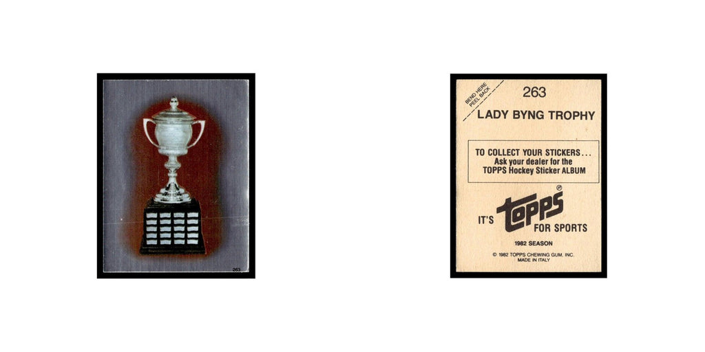 Lady Byng Trophy 1982 Topps Stickers #263 Hockey Card EX