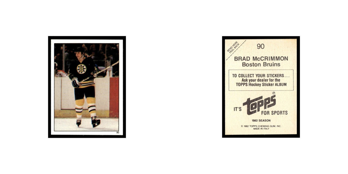 Brad McCrimmon 1982 Topps Stickers #90 Boston Bruins Hockey Card EX