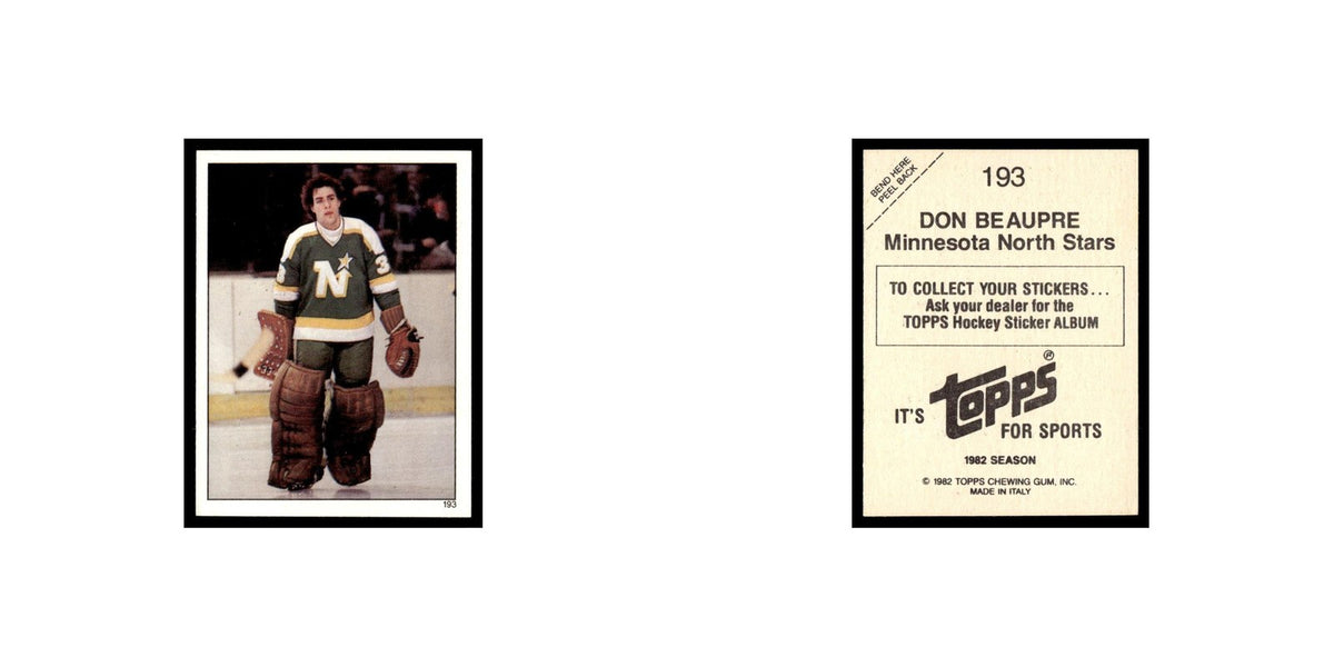 Don Beaupre 1982 Topps Stickers #193 Minnesota North Stars Hockey Card EX