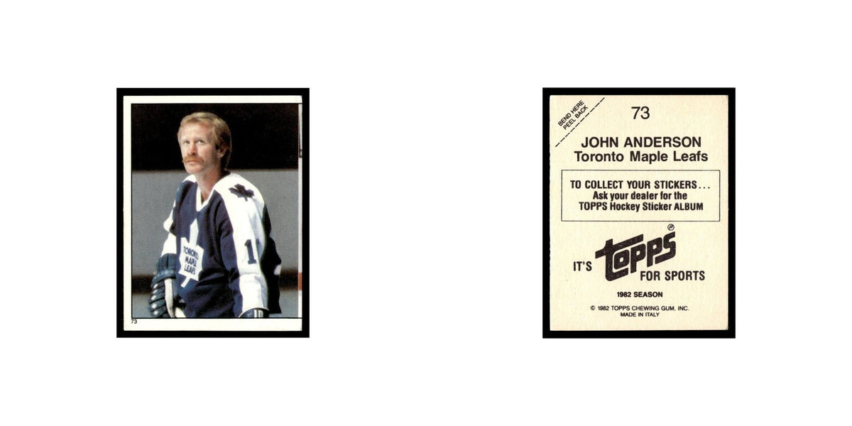 John Anderson 1982 Topps Stickers #73 Toronto Maple Leafs Hockey Card EX