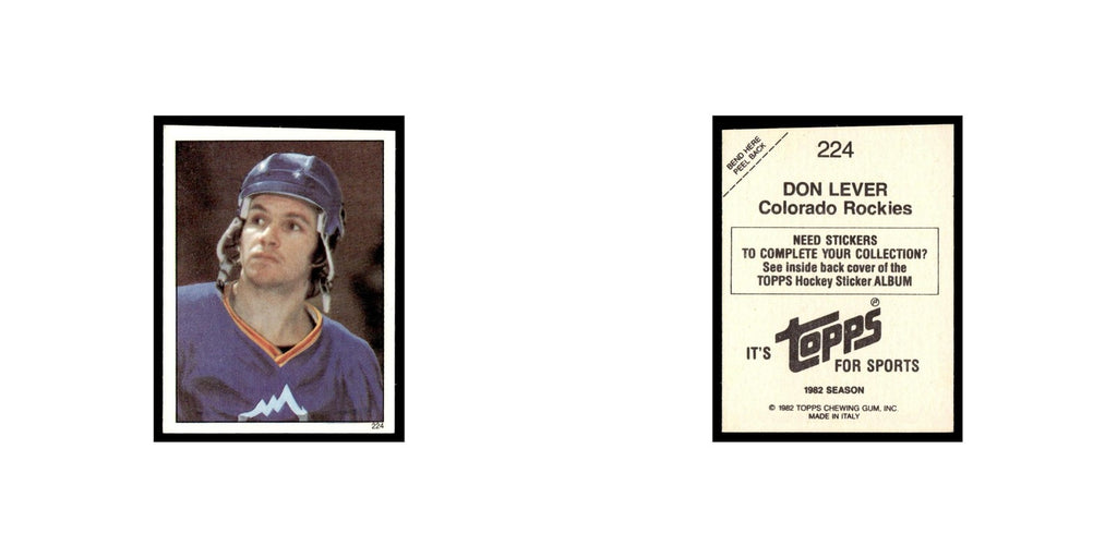 Don Lever 1982 Topps Stickers #224 Colorado Rockies Hockey Card EX