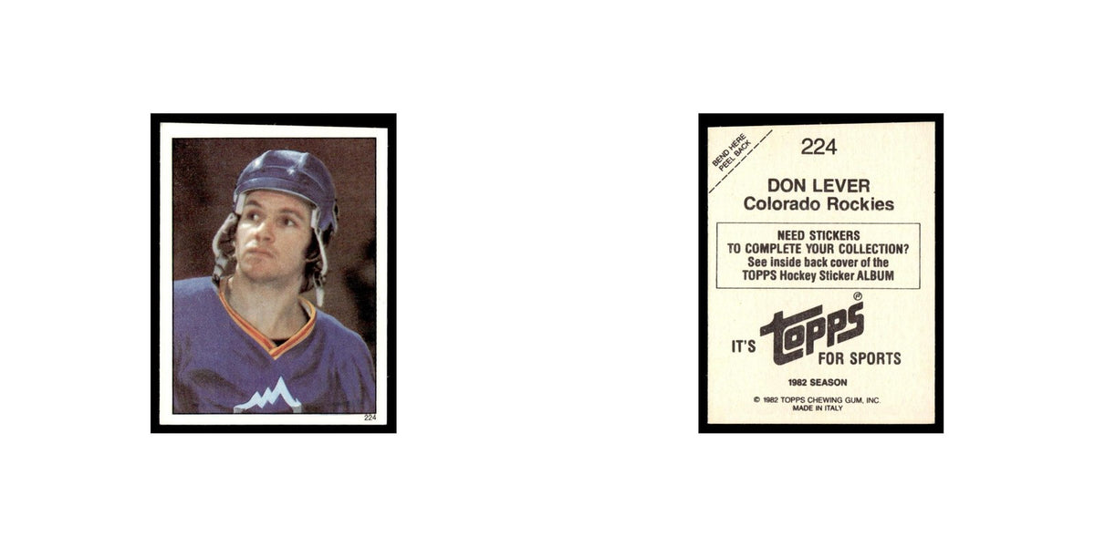 Don Lever 1982 Topps Stickers #224 Colorado Rockies Hockey Card EX