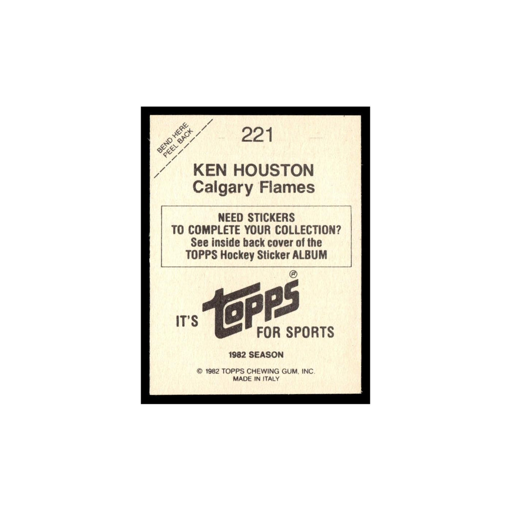 Ken Houston 1982 Topps Stickers #221 Calgary Flames Hockey Card EX