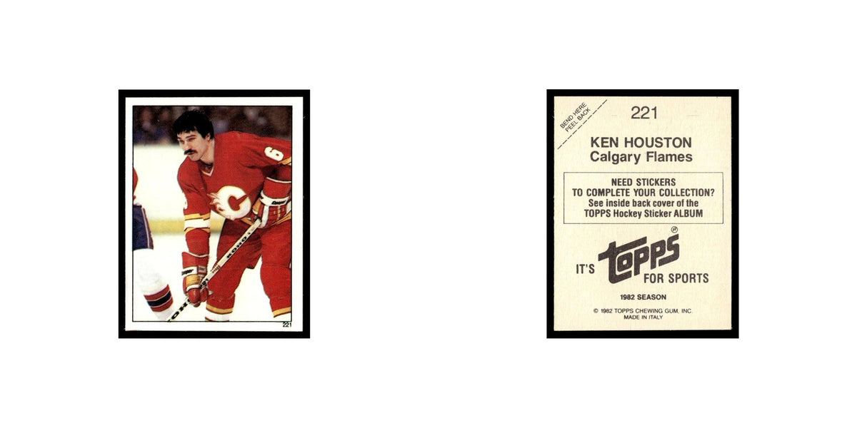 Ken Houston 1982 Topps Stickers #221 Calgary Flames Hockey Card EX