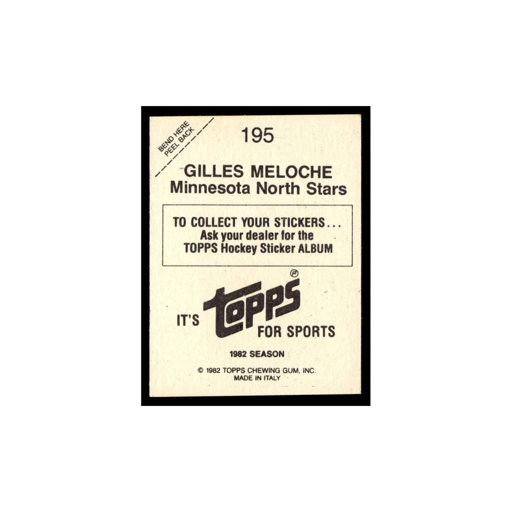 Gilles Meloche 1982 Topps Stickers #195 Minnesota North Stars Hockey Card EX
