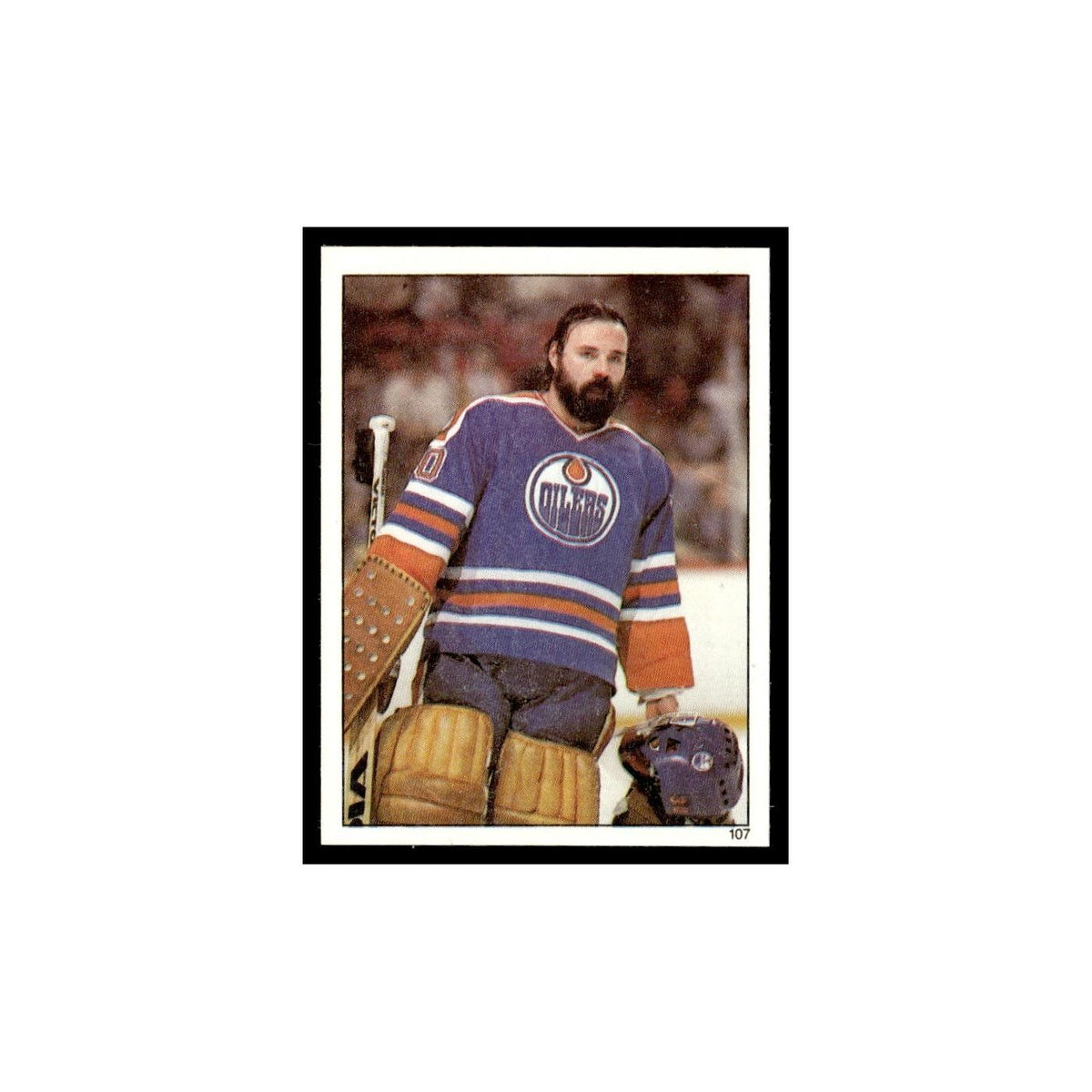 Ron Low 1982 Topps Stickers #107 Edmonton Oilers Hockey Card EX