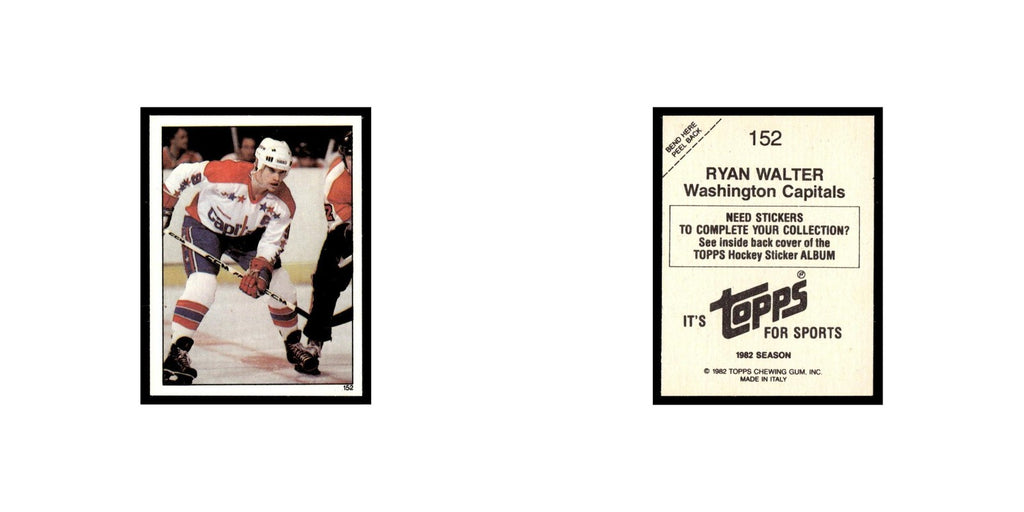 Ryan Walter 1982 Topps Stickers #152 Washington Capitals Hockey Card EX