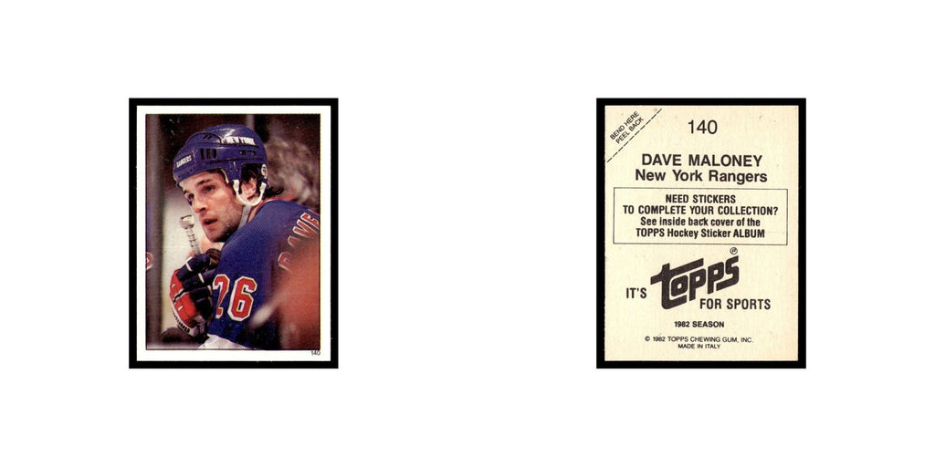 Dave Maloney 1982 Topps Stickers #140 New York Rangers Hockey Card EX