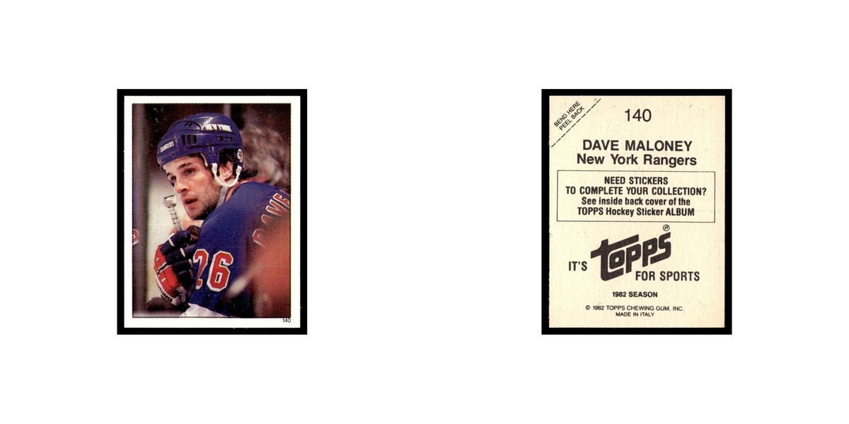 Dave Maloney 1982 Topps Stickers #140 New York Rangers Hockey Card EX