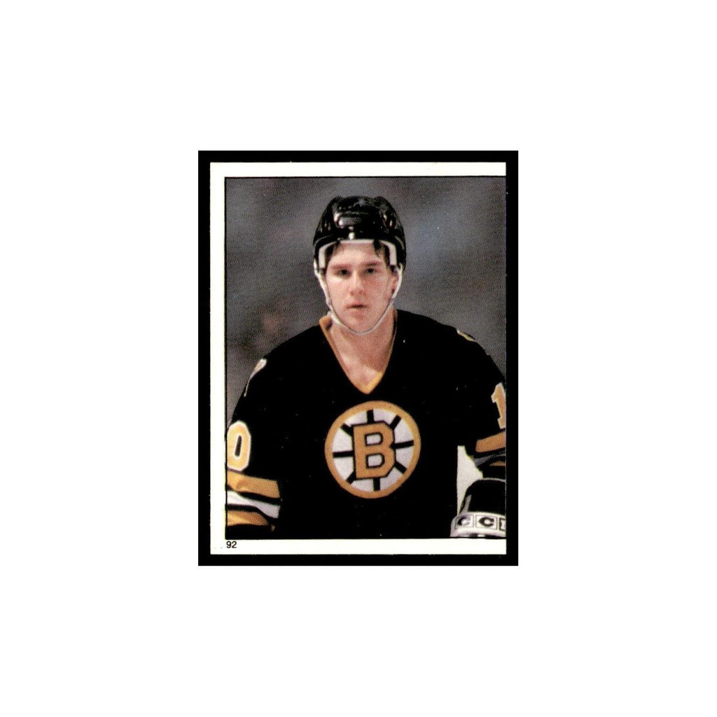 Barry Pederson 1982 Topps Stickers #92 Boston Bruins Hockey Card EX