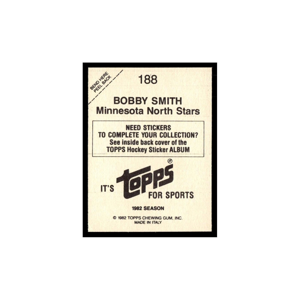 Bobby Smith 1982 Topps Stickers #188 Minnesota North Stars Hockey Card EX
