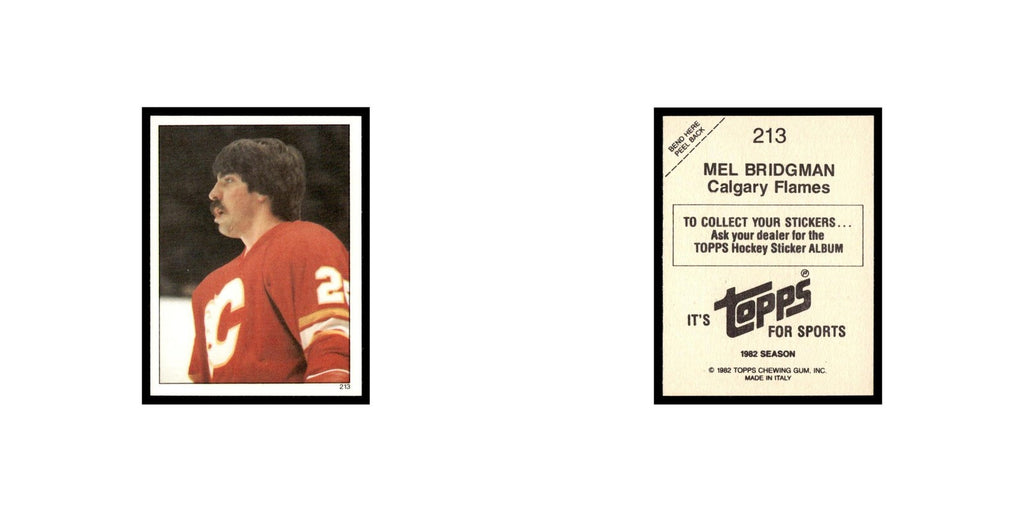 Mel Bridgman 1982 Topps Stickers #213 Calgary Flames Hockey Card EX