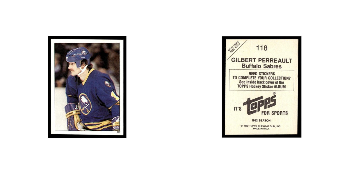 Gilbert Perreault 1982 Topps Stickers #118 Buffalo Sabres Hockey Card EX
